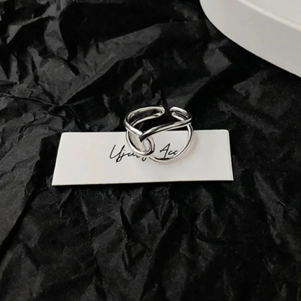 925 Sterling Silver Bar Ring Twist Wrap Ring Dainty Minimalist Stackable Ring - Picture 5 of 7